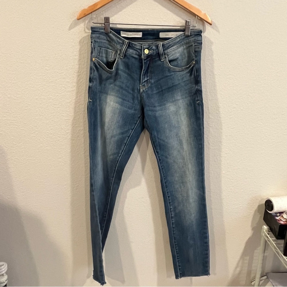 Anthropologie Pilcro and the letter press size 28 stet blue skinny jeans raw hem